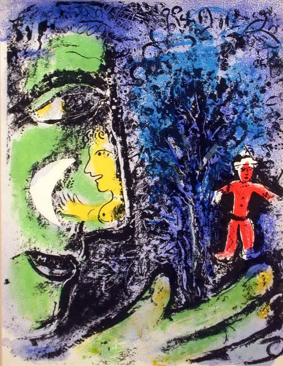 Perfil y Niño Rojo contemporáneo Marc Chagall Pintura al óleo